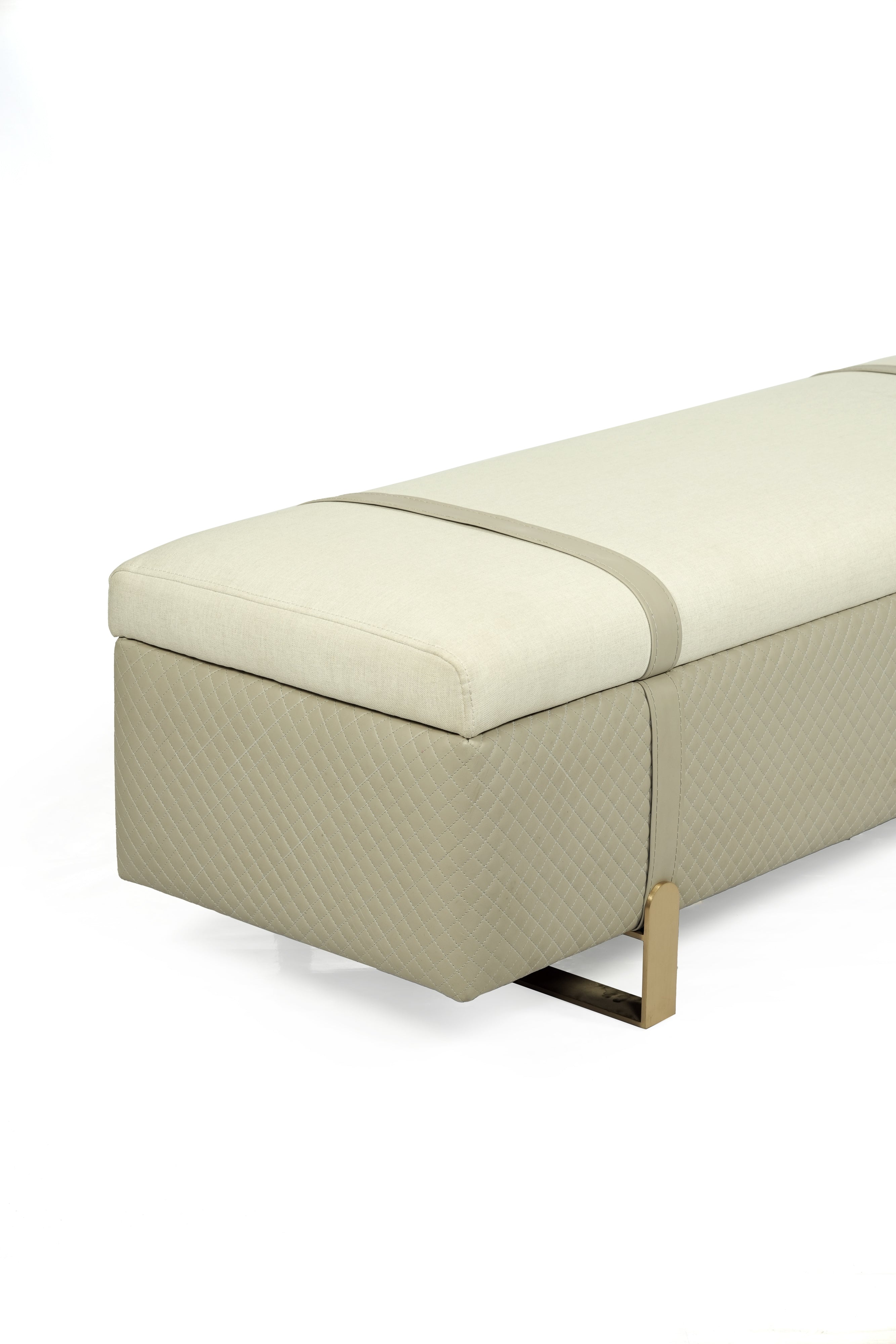 Sand Ottoman with Hydraulic Storage