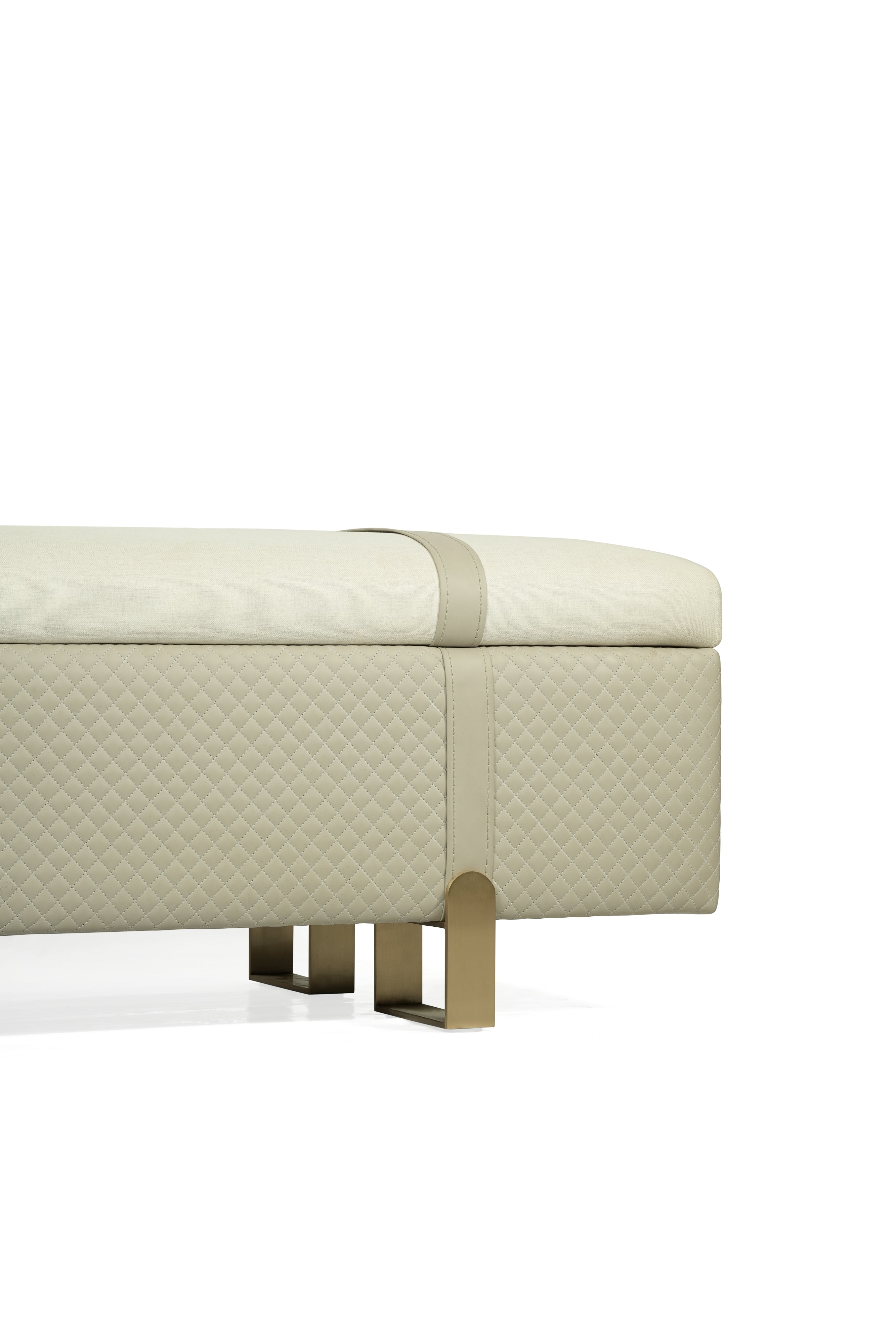 Sand Ottoman with Hydraulic Storage