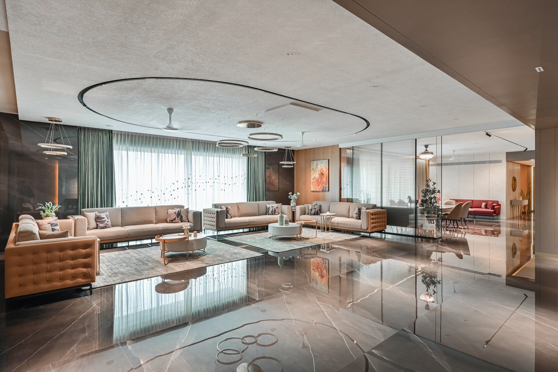 luxury living room interior with modern italian sofa