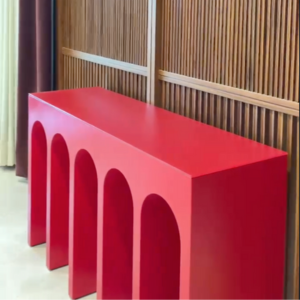 red console table for living room with modern design - Bespoke furniture by Maanavi Homes